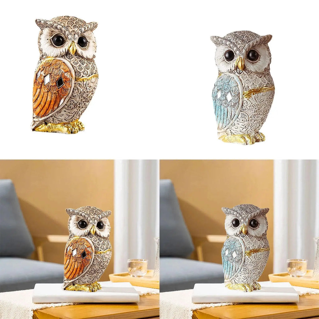 Owl Statue Shelf Decor Office Ornament Bedroom Modern Table Desk Cute Living Room Gift for Birds Lovers Sculpture Decoration Zpaxo