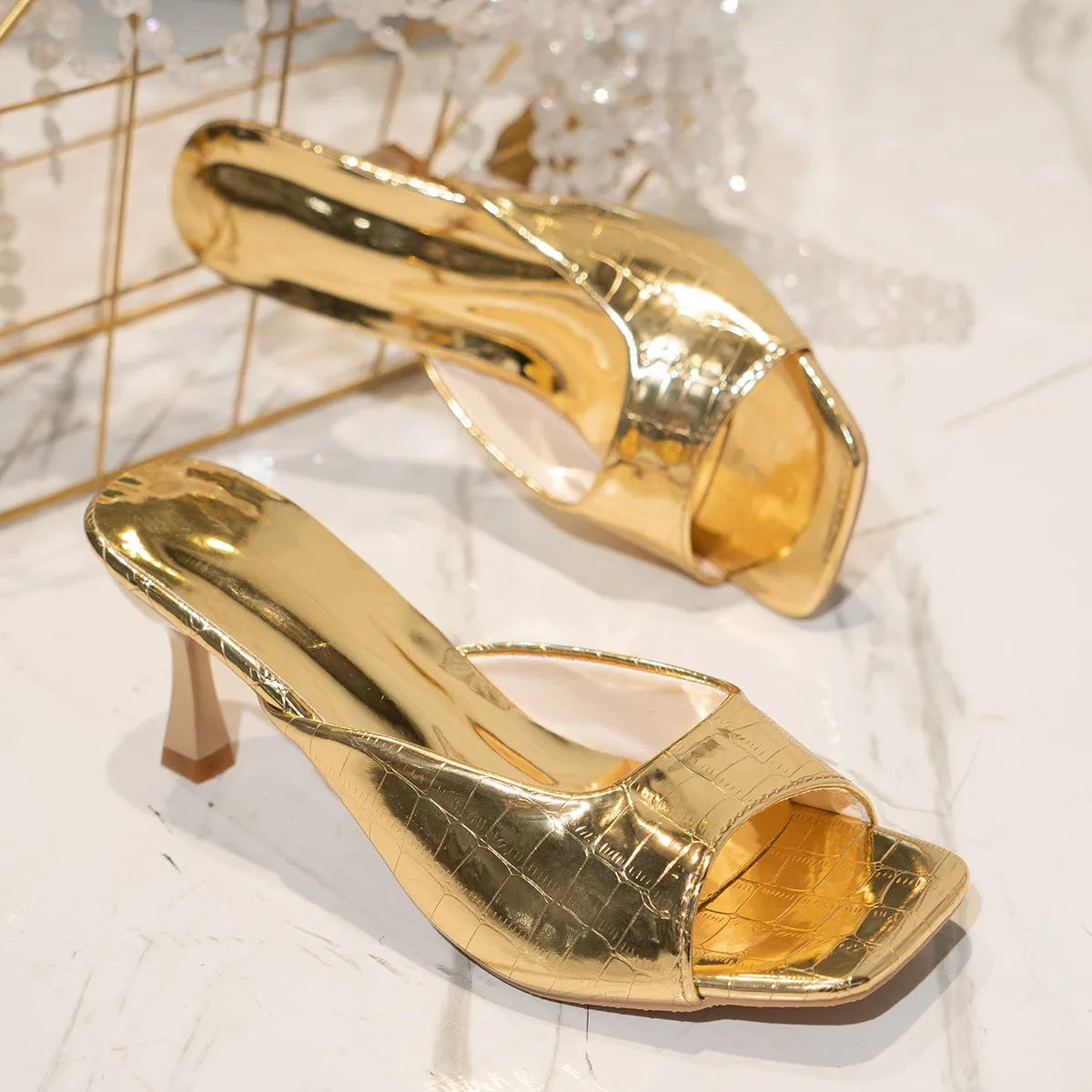 Women Sandals 2026 Summer Lightweight Woman Designer Shoes Sexy High Heels Shoes Women Gold Luxury Women Slippers Heeled Sandals Zpaxo