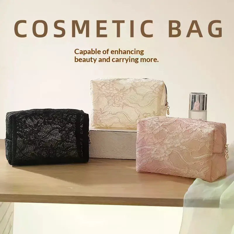 Storage Organizer Floral Lace Makeup Bag Flower Printed Cosmetic Zpaxo