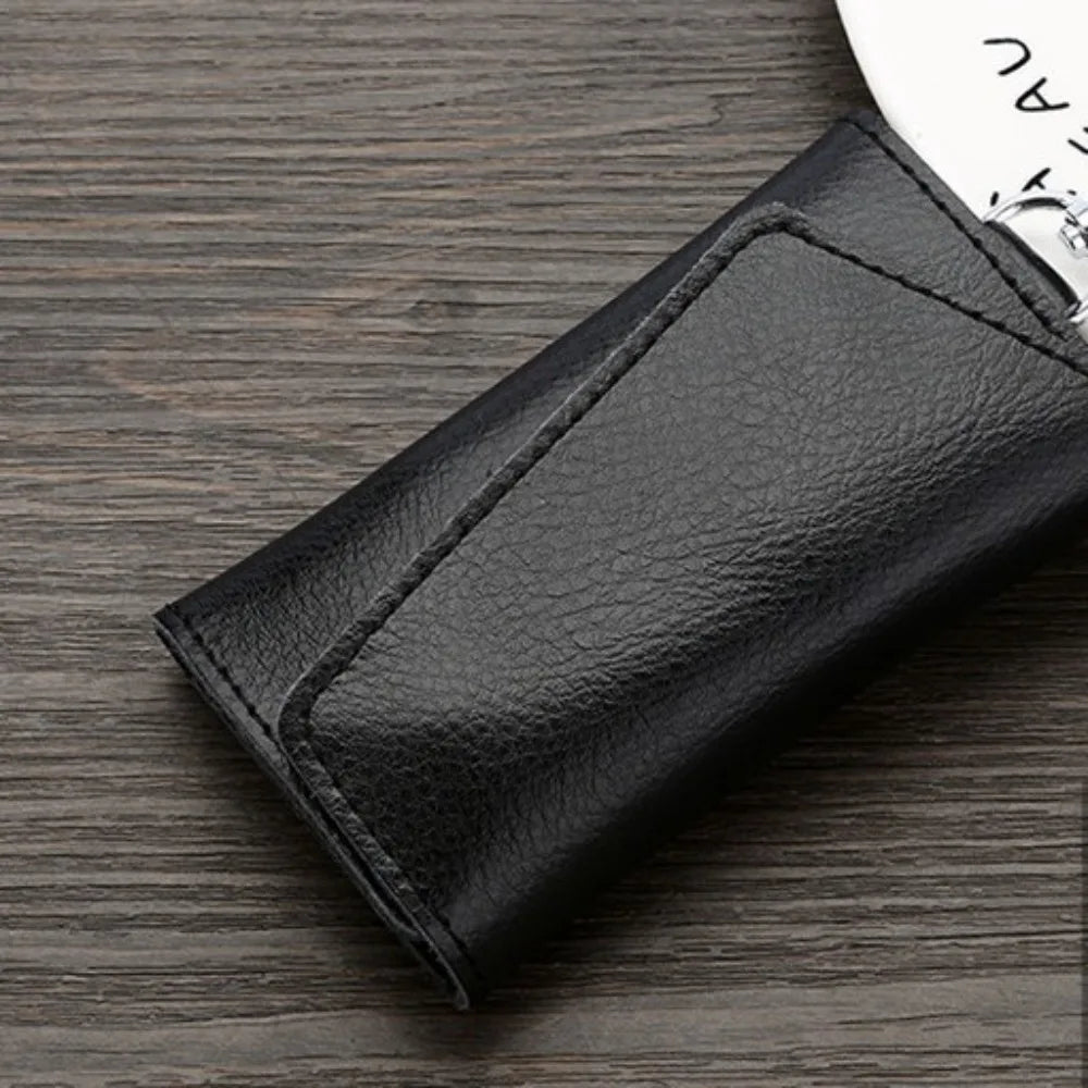 Cow Split Leather Keychain Mini Card Bag Housekeeper Key Holder Zpaxo