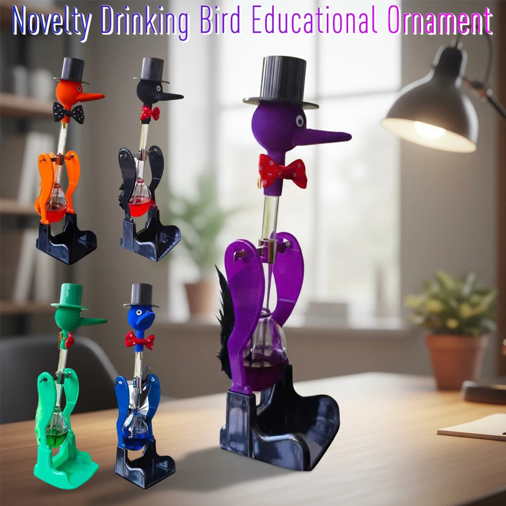 Creative Non-stop Liquid Drinking Glass Lucky Bird Duck Bobbing Magic