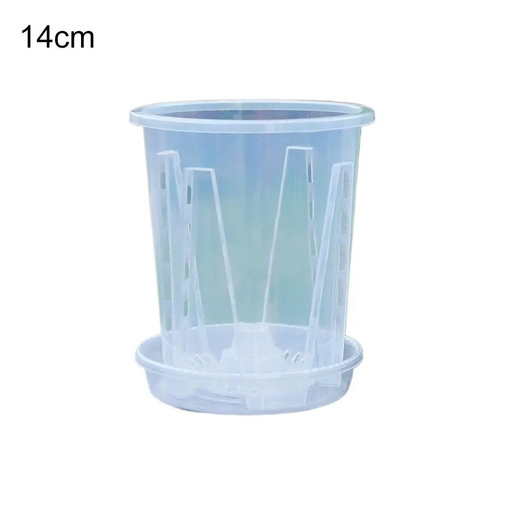 Clear Orchid Planter PP Plastic Pot | Air Holes & Drainage Orchid Planter Pot Zpaxo 14CM