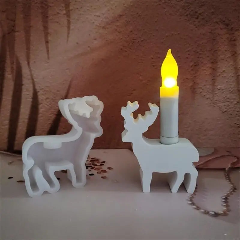Moose Holder Silicone Molds For Epoxy Resin Candlestick Holiday Decoration Zpaxo