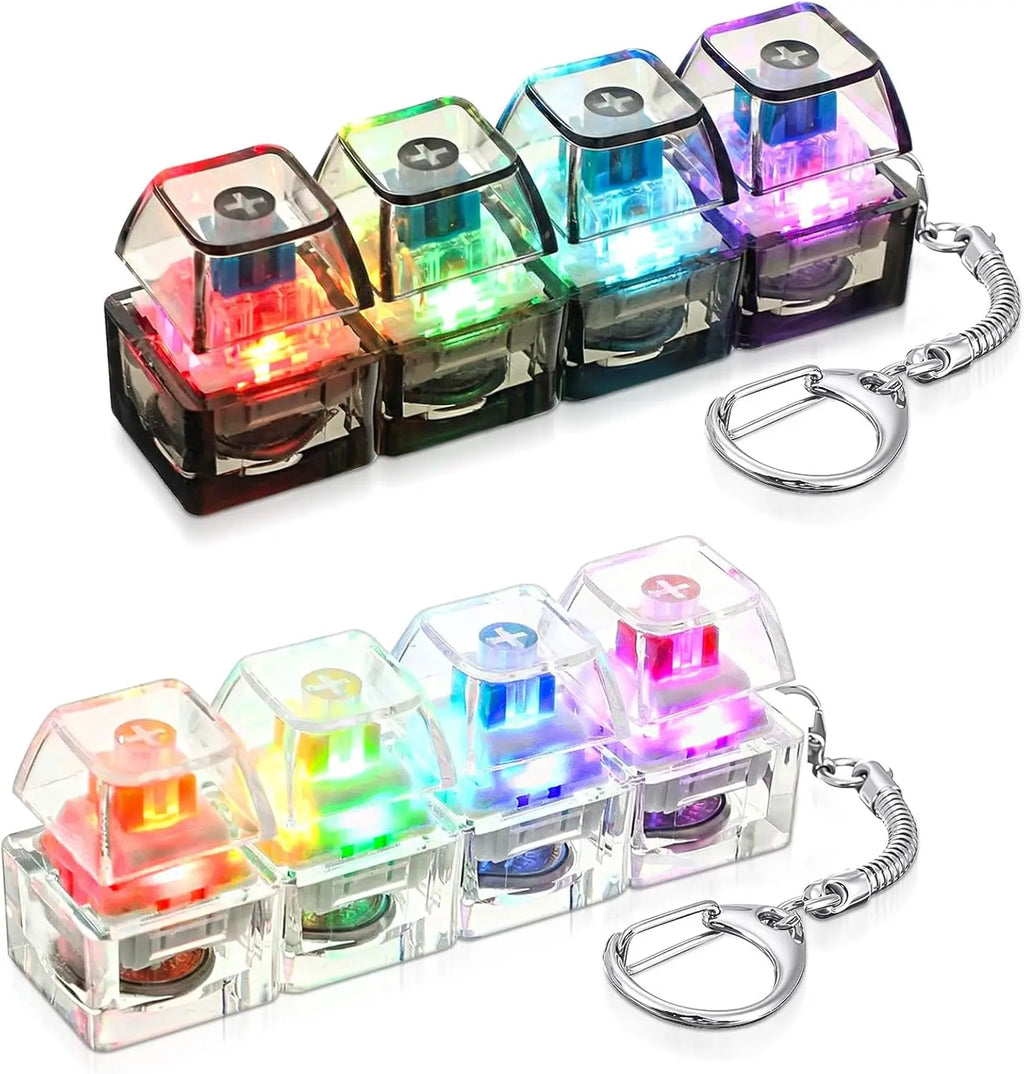 LED Light-up Keyboard Keychain Clickable Buttons Stress Relief Fidget