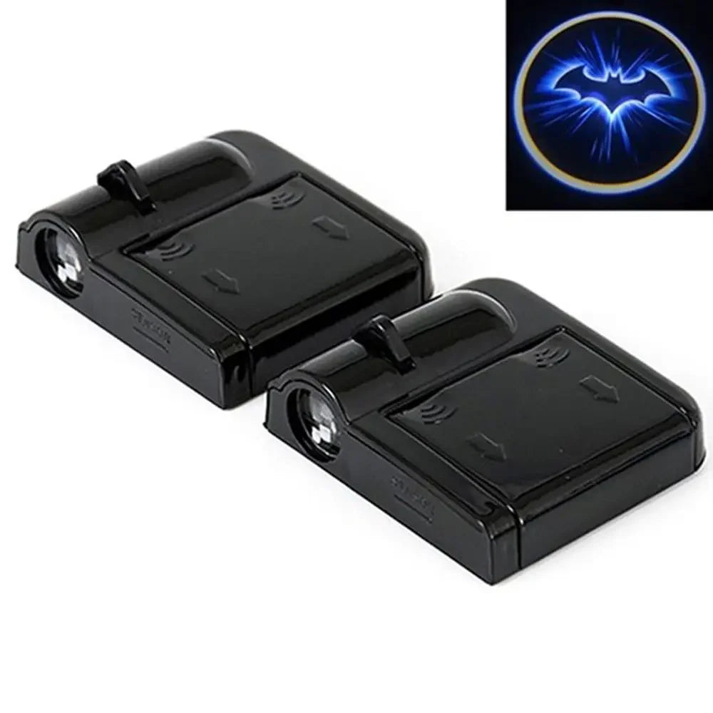2Pcs Wireless Car Door Decor Light Shadow LED Welcome Laser Projector Lamp Interior Accessories Ornaments Logo Motorcycle Led Zpaxo 2pcs bat