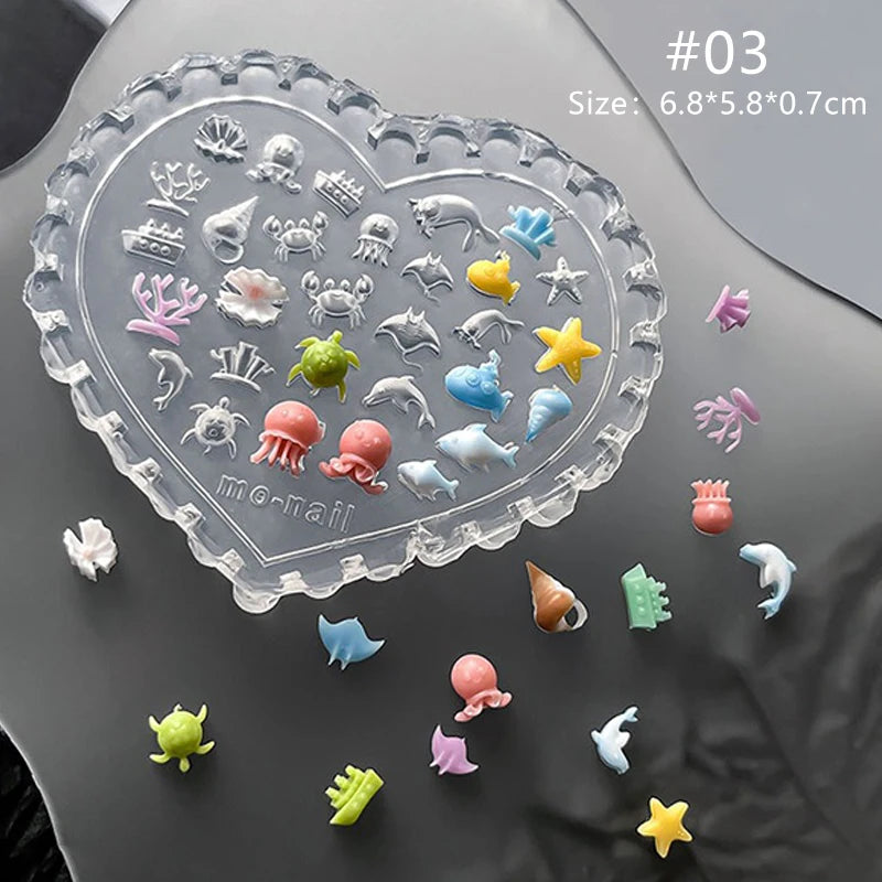 Summer Ocean Silicone Nail Art Mold 3D Carving Template Conch Zpaxo 03