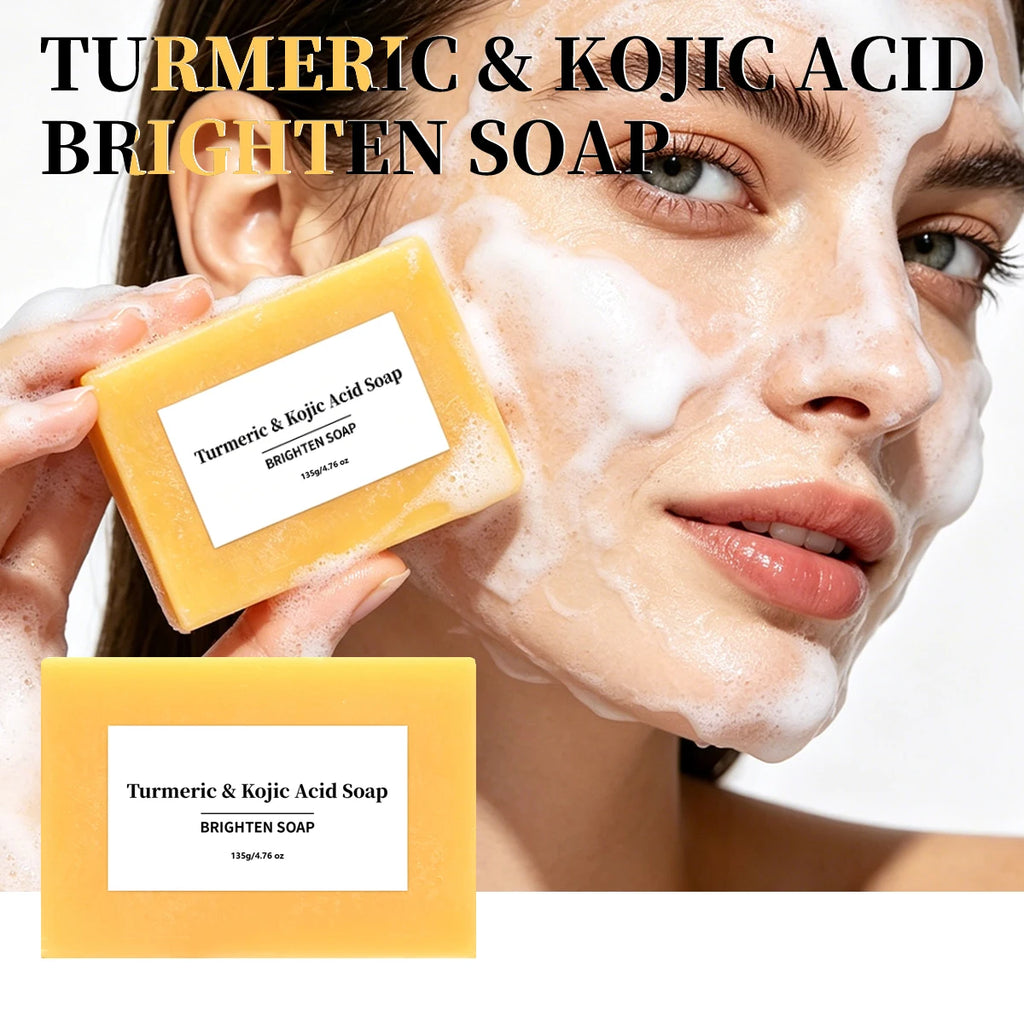 Turmeric Kojic Acid Soap – Brightening & Moisturizing Bar Handmade Soap Bar Zpaxo 135g 135g