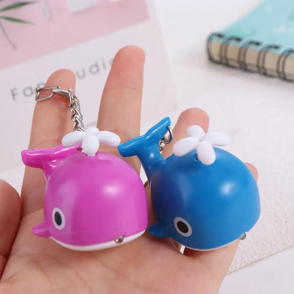 Creative Sounds Light Sea Whale Keychain with Sound Flashlight LED Whale Keyring Cartoon Luminous Animal LED Keychain Small Gift Zpaxo