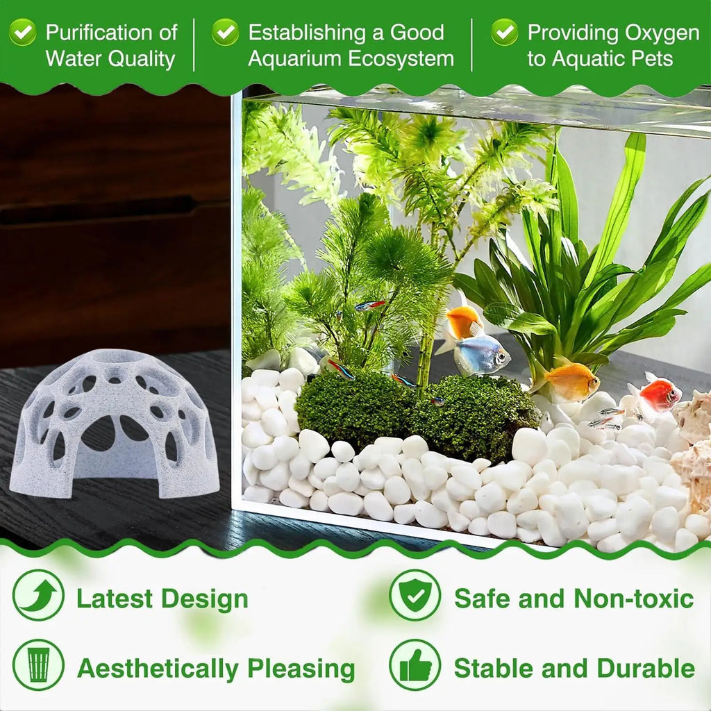 Aquarium Cave Shrimp & Fish Shelter – Marble 3D Hide Decor Aquarium Cave Decor Zpaxo
