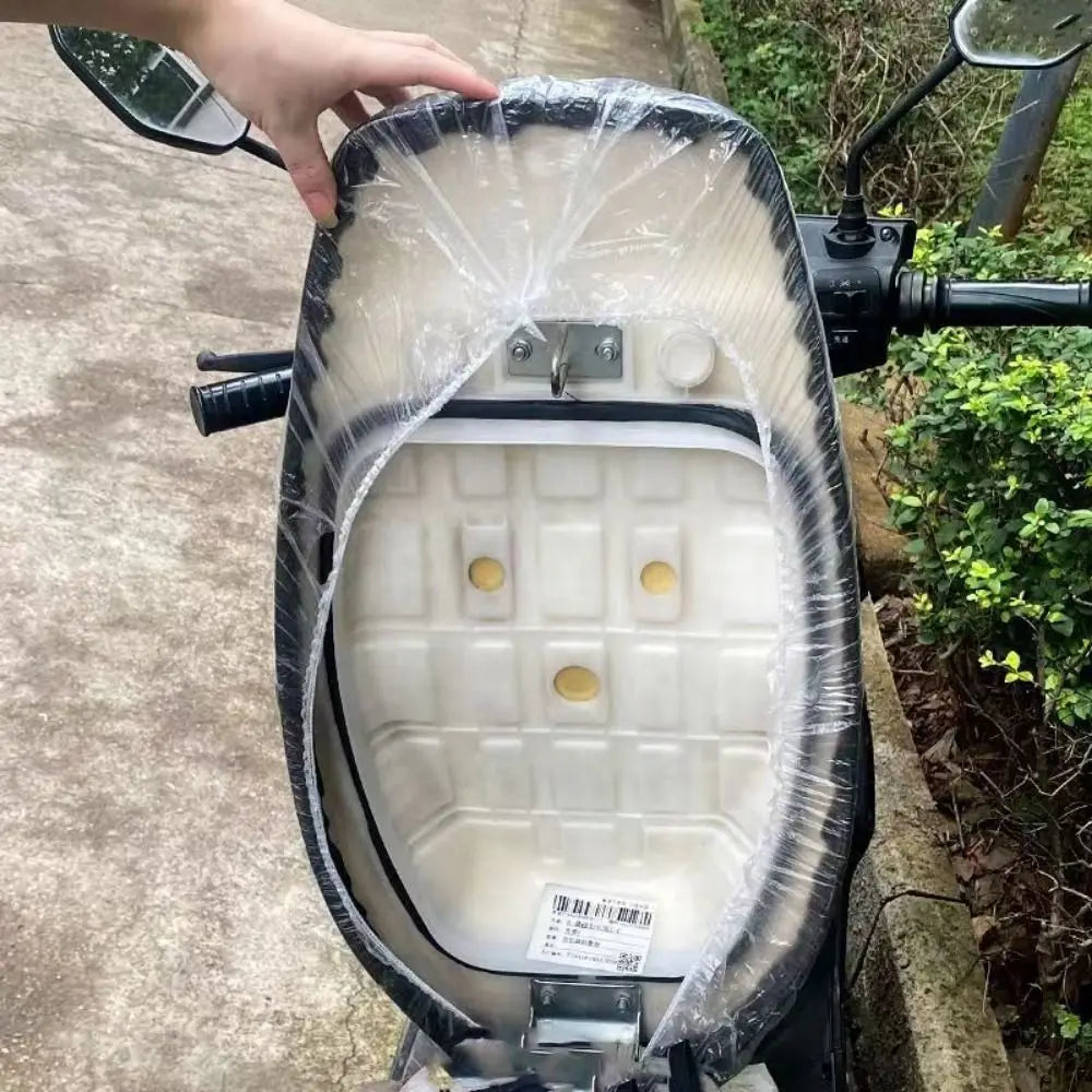 Large Disposable Seat Covers Dustproof Motorcycle Cover Clear Elastic Zpaxo