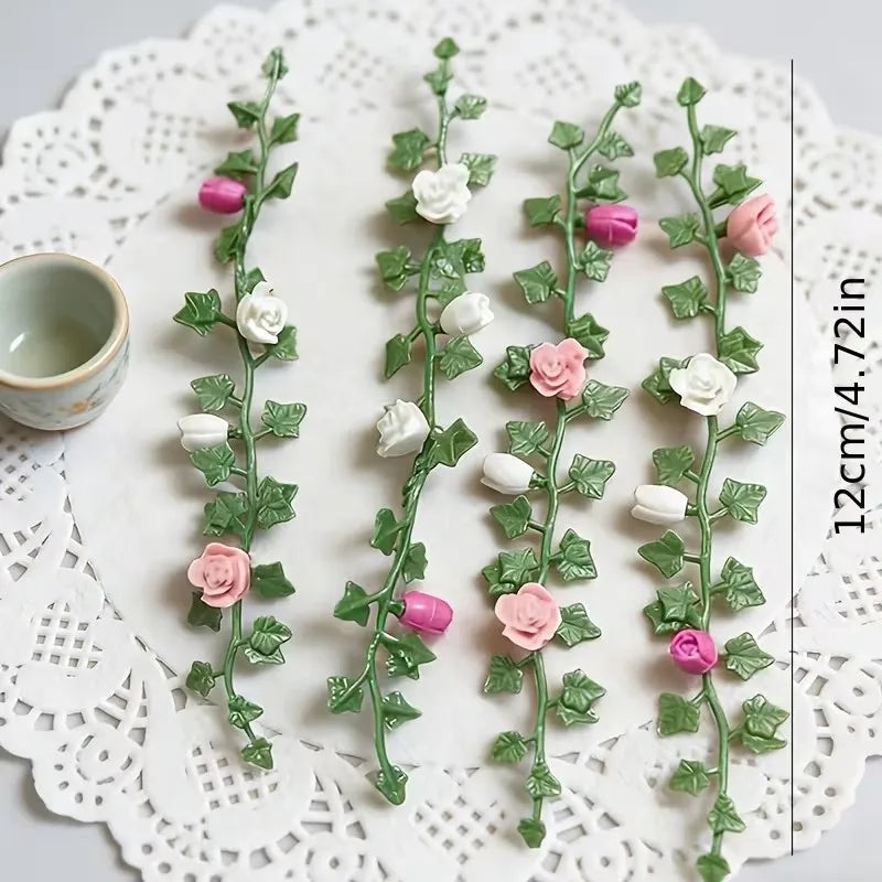 Decorative Artificial Flower Vine Miniature Rose Mini Desktop Display