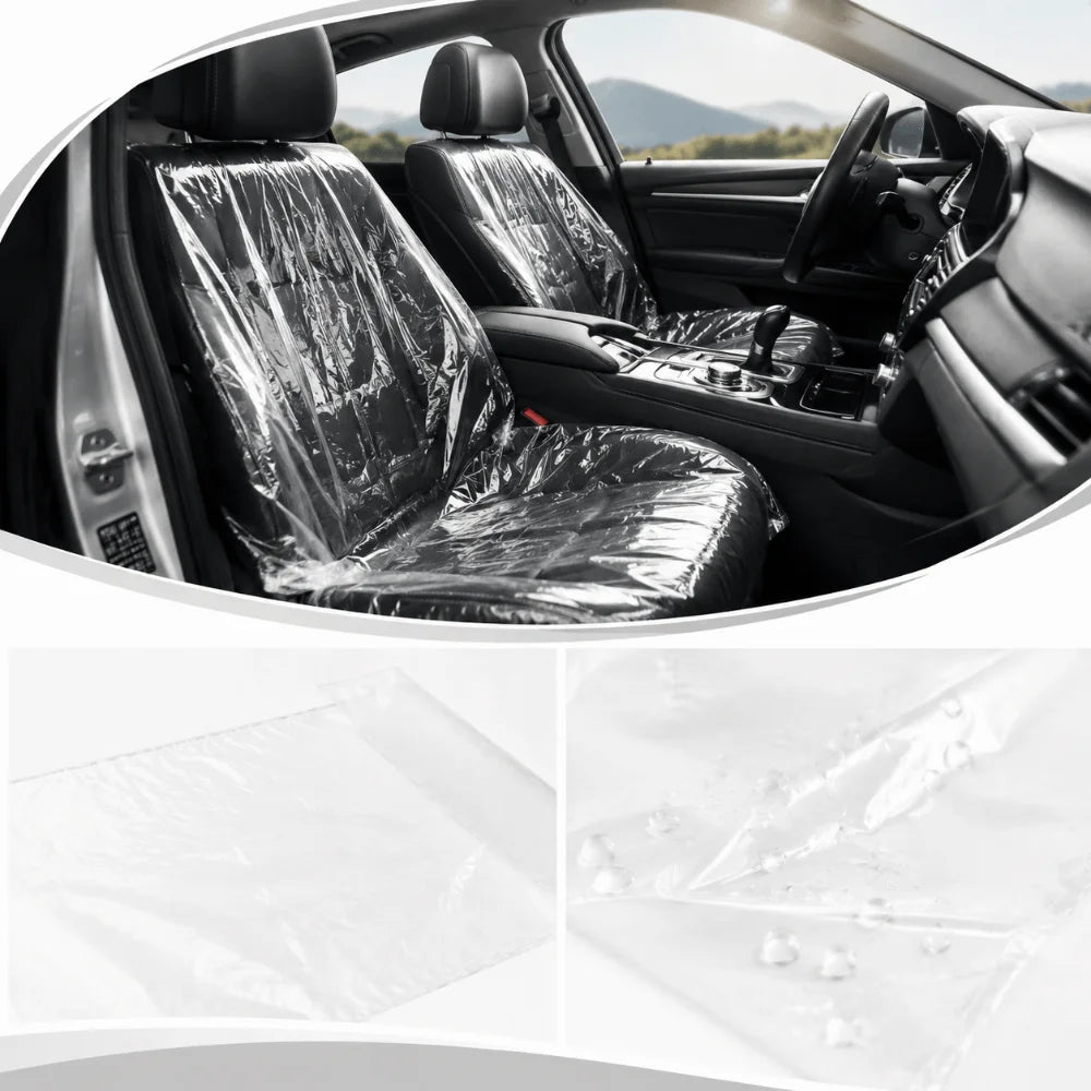 Thickened Plastic Disposable Car Seat Covers Easy Put Universal Auto Zpaxo