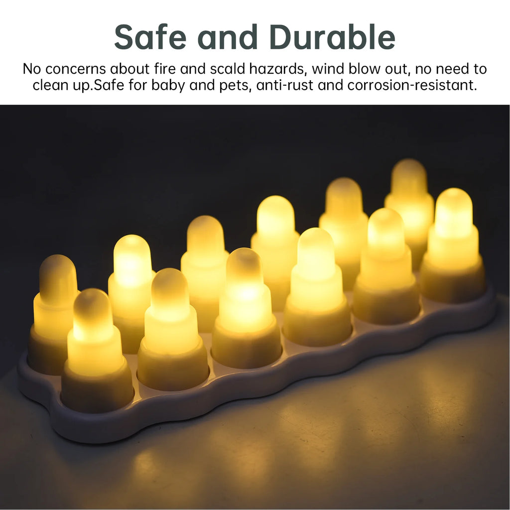 Flameless LED Candles with Remote Control USB Rechargeable Smart Timer Flickering Tealights for Wedding Dinner Table Festival Zpaxo