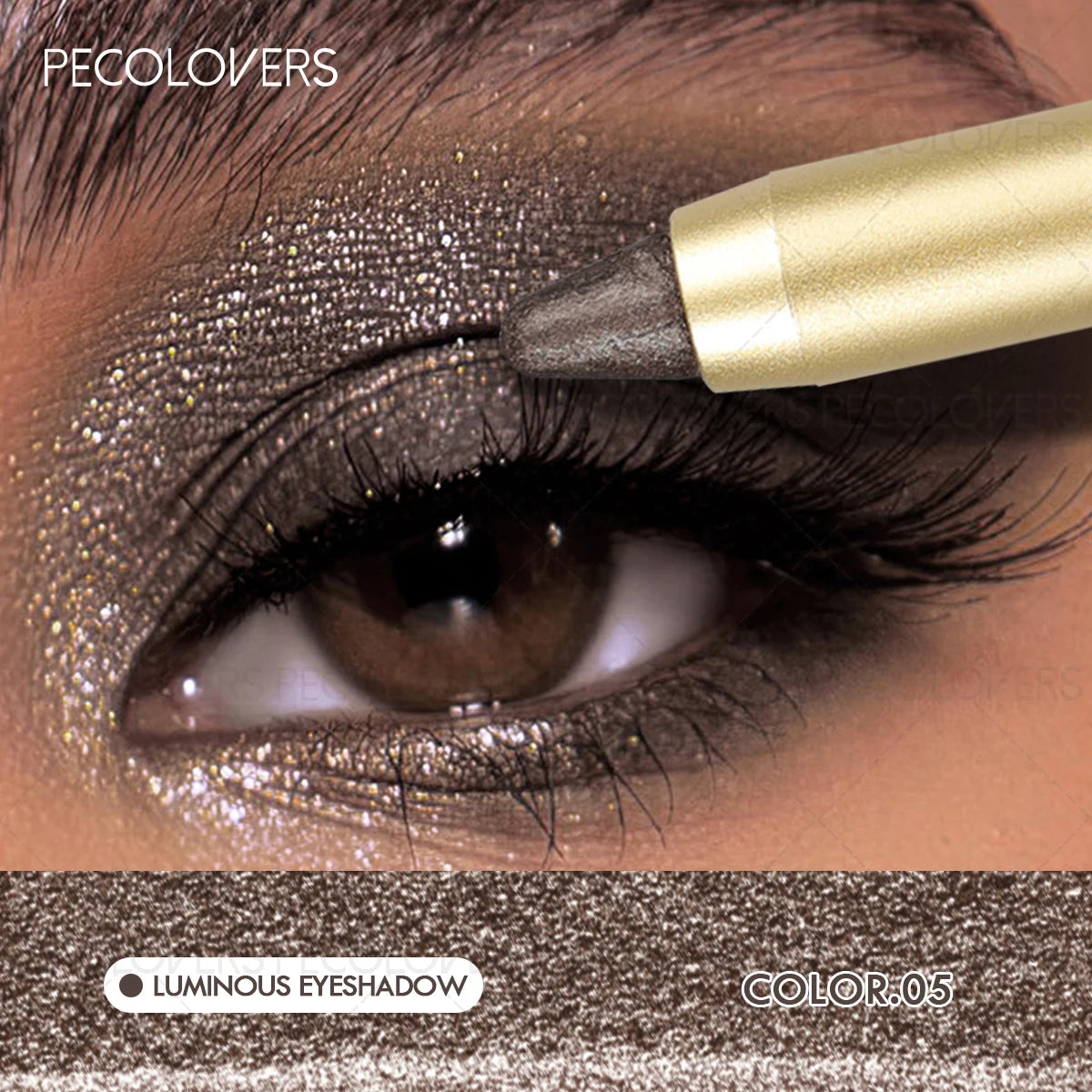 1PC Pearlescent Eyeshadow Pencil Lasting Glitter Shimmer Eye Highlighter Brown Eyeliner Stick Makeup Tool Zpaxo 05