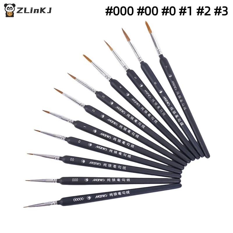 ▶3/5/6pcs Miniature Paint Brush Professional Nylon Brush Acrylic Painting Thin Line Pen , #000 #00 #0 #1 #2 #3 Zpaxo