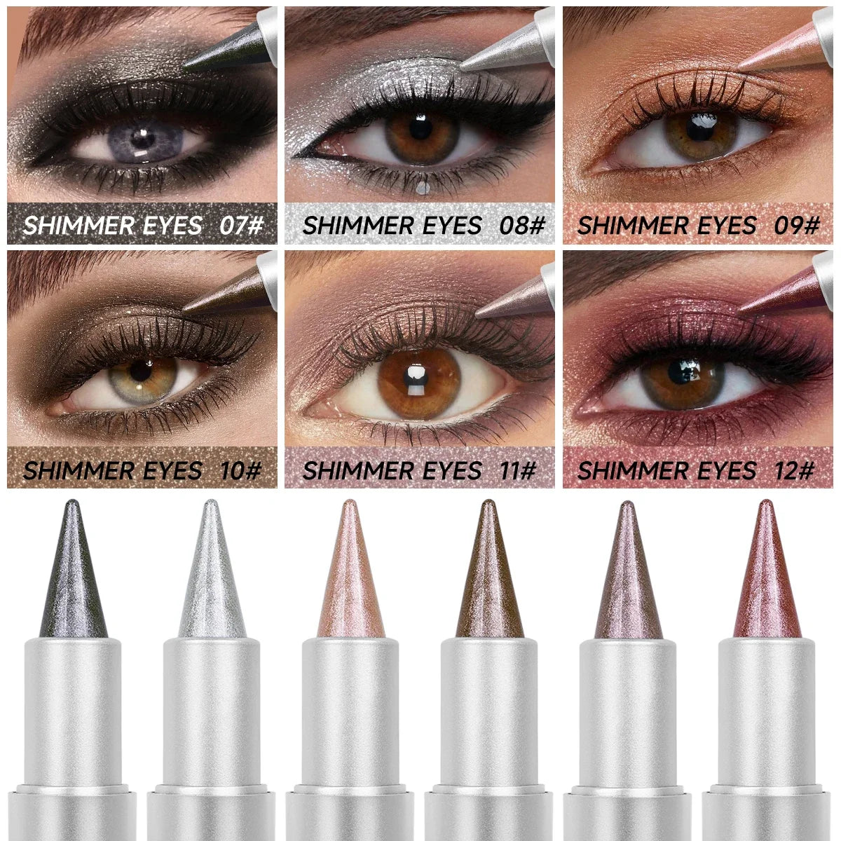 1PC Long-lasting Pointed Eye Shadow Stick, Pearlescent Metal, Precise Application, Lightweight and Durable Zpaxo
