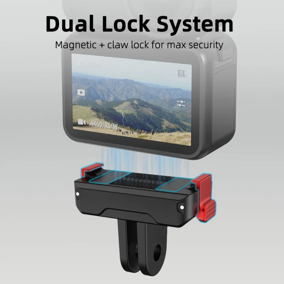 Quick-Release Mount for DJI OSMO NANO & Action 6 | Dual-Claw Camera Mount Adapter Zpaxo