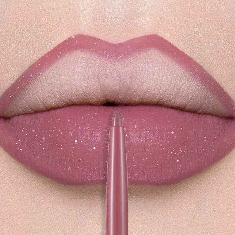 Matte Lip Liner Pen Long-lasting Waterproof Easy Coloring Smooth