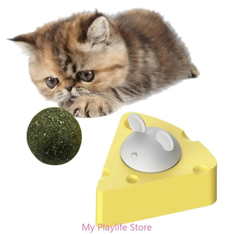 Cheese Catmint Ball Cats Stick Floor Wall Portable Toy Indoor Lick