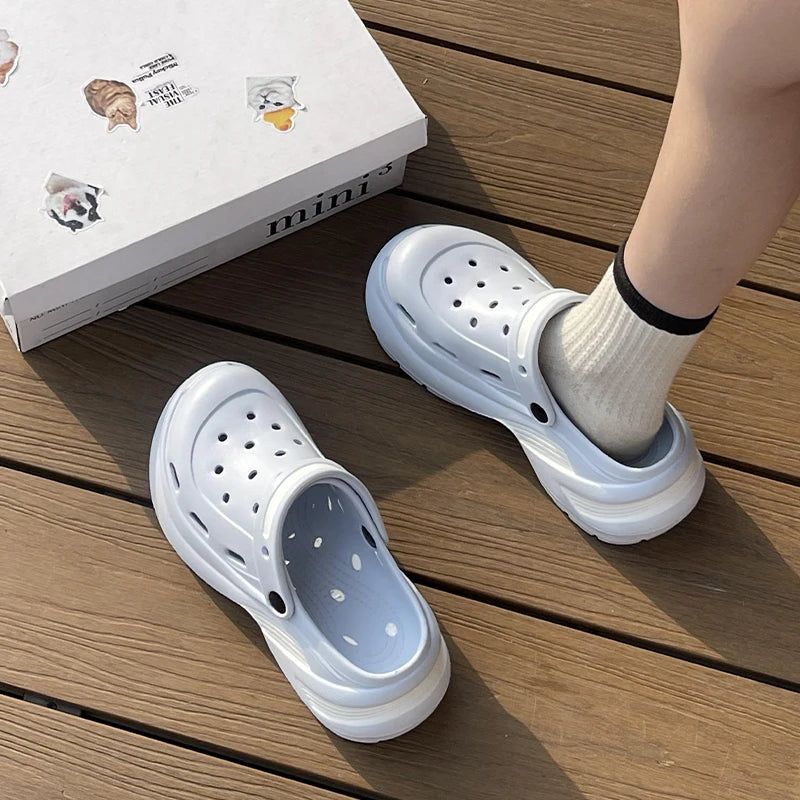 Chunky Platform Clogs Sandals Women 2026 Summer Soft Thick Bottom