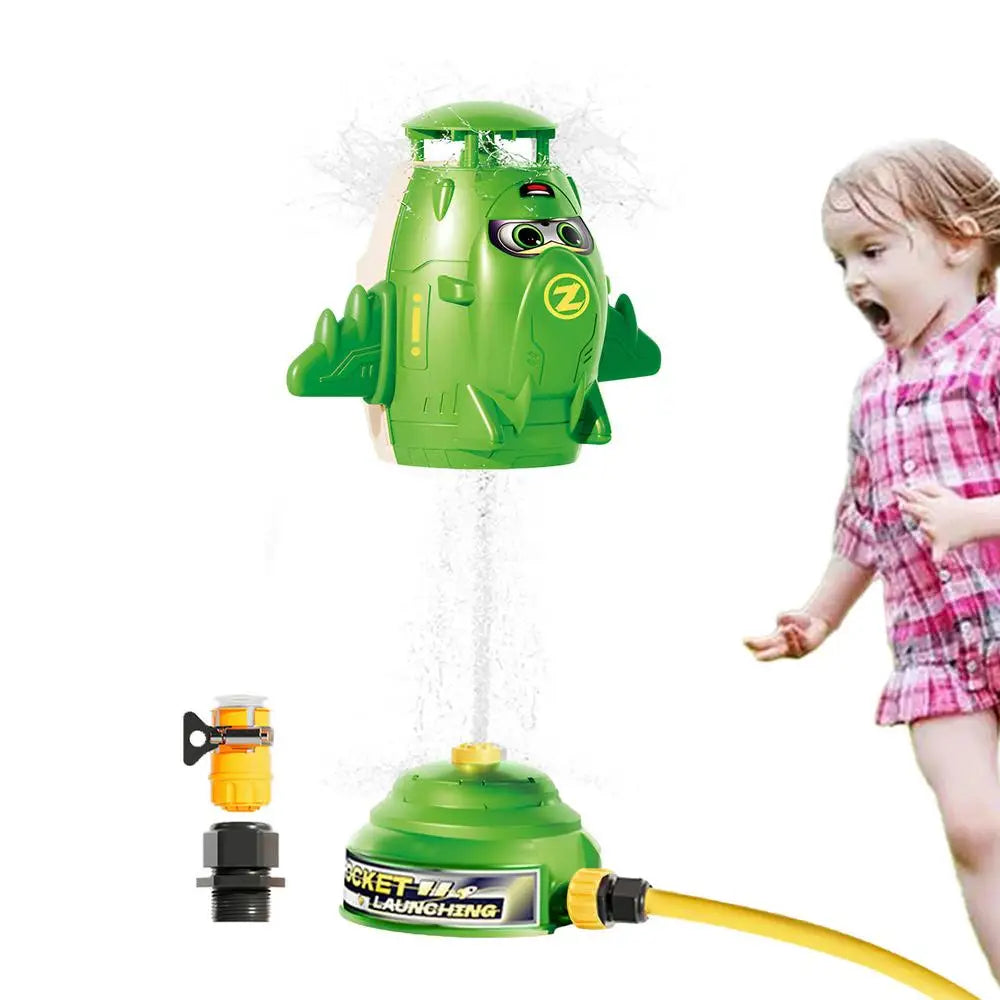 Space Rocket Sprinkler Cute Yard Outside 360 Rotating Shape Zpaxo Green United States