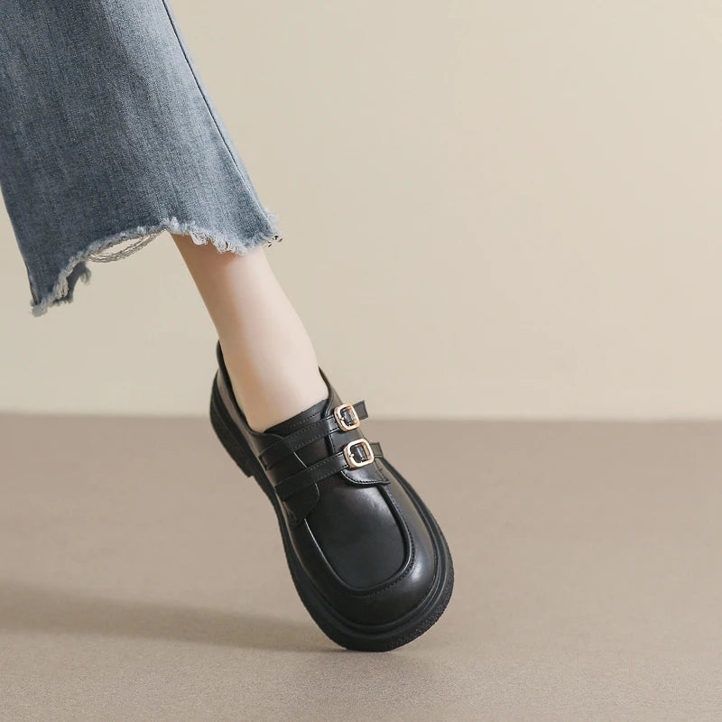 Women French Pointed Toe Flat Mary Jane Shoes One Strap Shallow Mouth Zpaxo