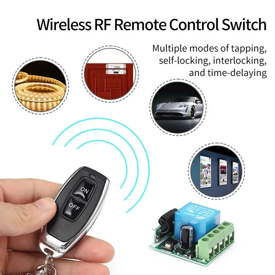 433Mhz Remote Control Wireless Switch DC 12V 1CH RF Universal 10A