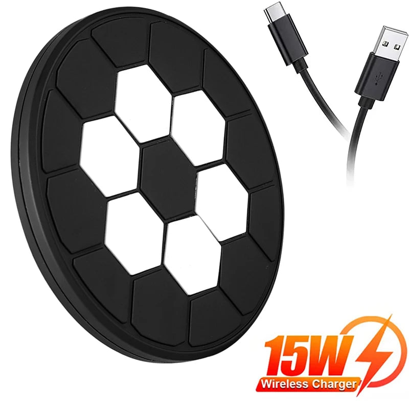 15W Wireless Charger Cartoon Football Iphone 16 15 14 13 Induction