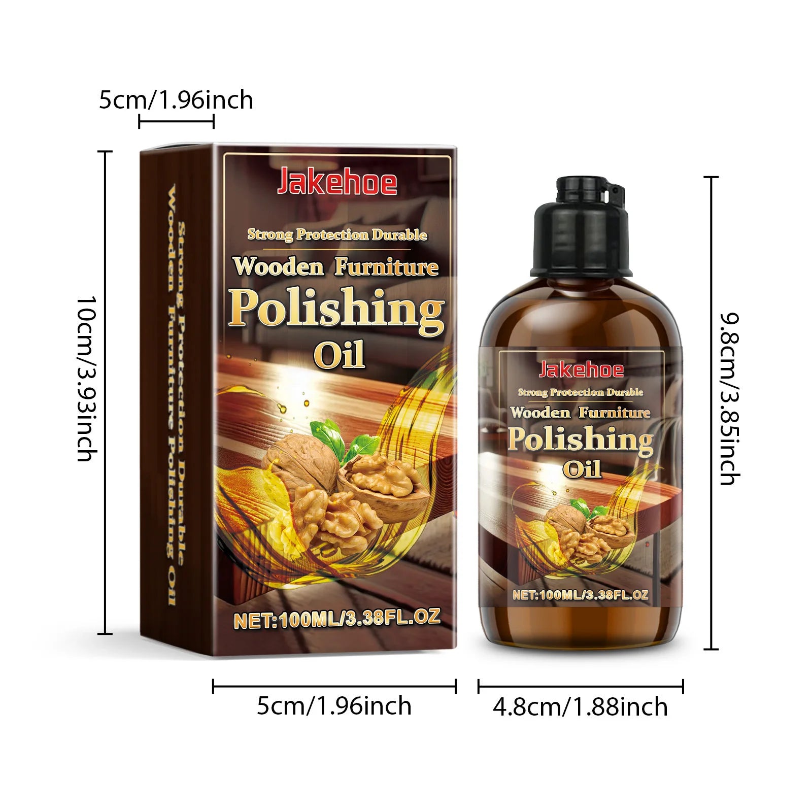 JAKEHOE Wood Furniture Polish Oil – Restore Shine & Protect Furniture Polish Oil Zpaxo 100ml boxed