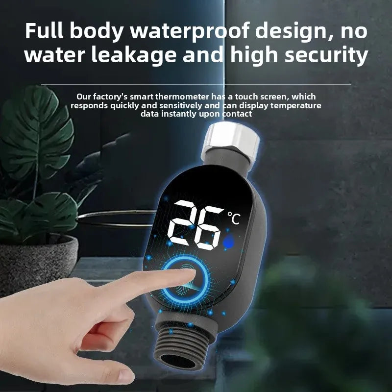 Bathroom Shower Thermometer Shower Head Digital Thermometer Easy Installation Anti-scald Accurate Measurement Celsius Display Zpaxo
