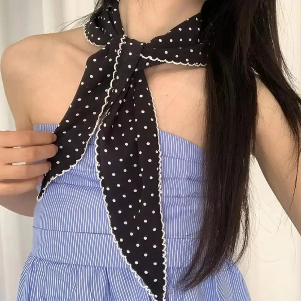 Fashion Beach Triangular Hair Band Lace Trim Breathable Triangular Headscarf Polyester Versatile Neck Scarf Summer Zpaxo