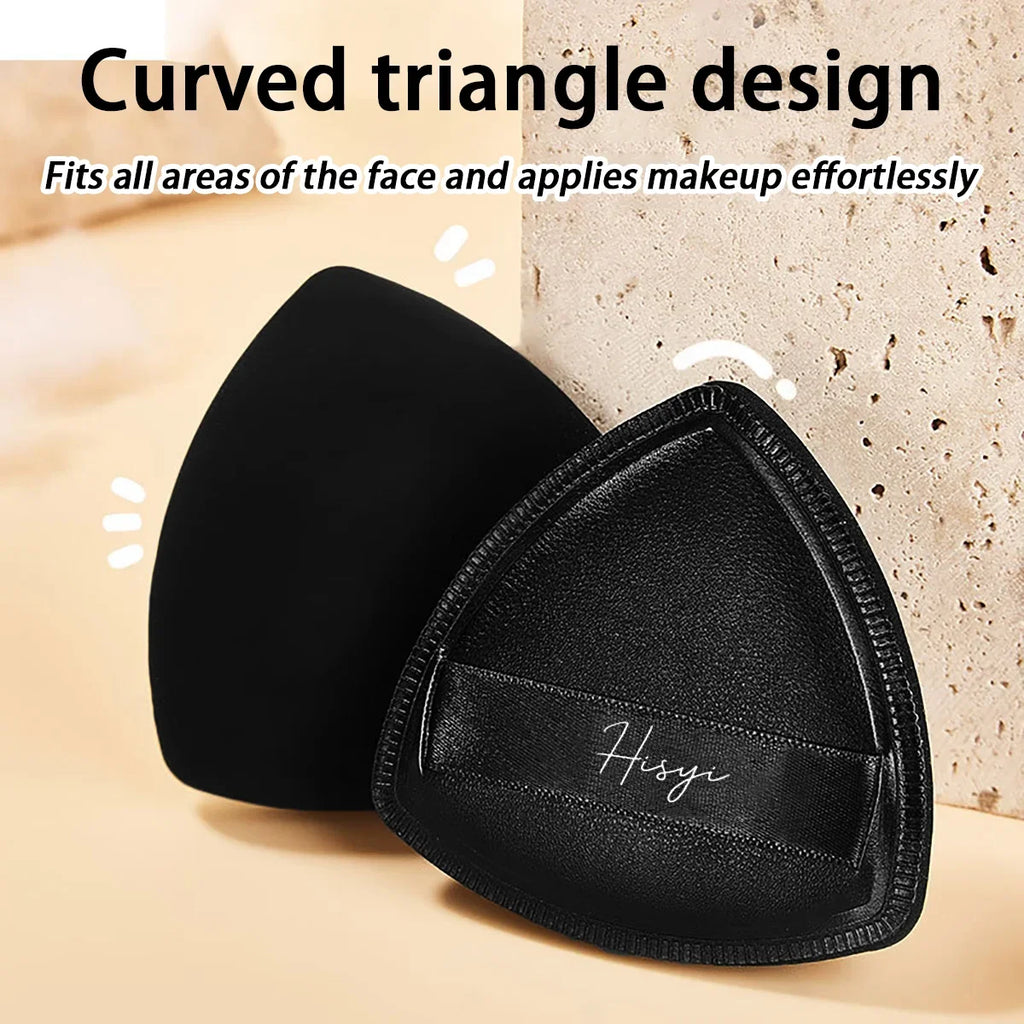 Black triangular makeup pad - Soft velvet cosmetic sponge for facial makeup. Beauty makeup sponge for applying foundation. Zpaxo