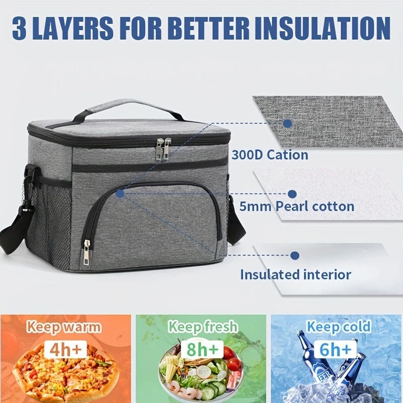 Lunch Box Bag Non-food Contact Large Capacity Insulated Car-cut Zpaxo