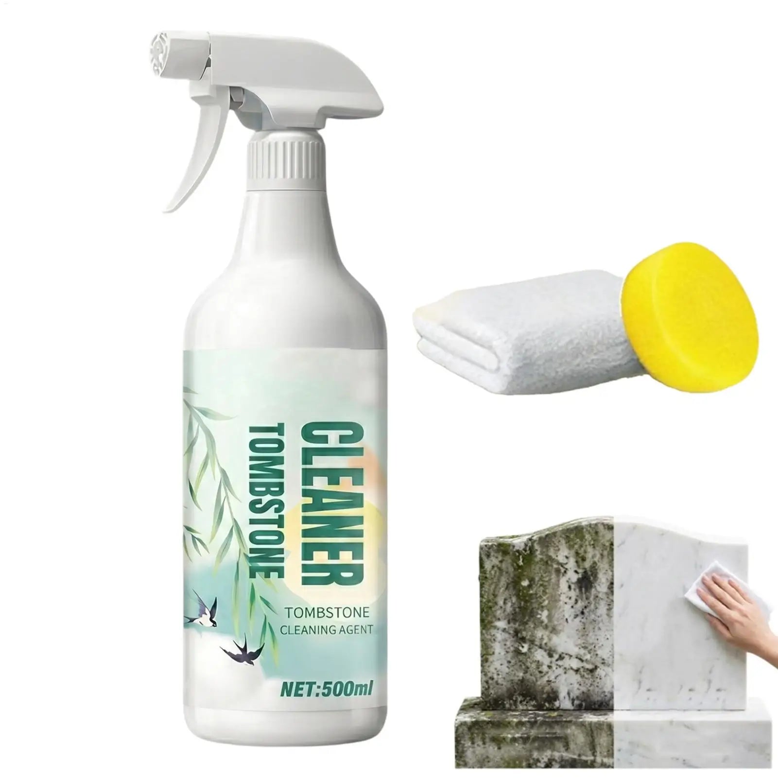Tombstone Cleaner Spray Granite Marble Stain Remover D2 Biological