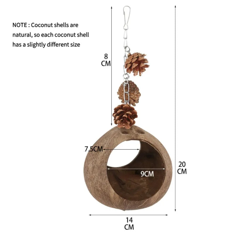 Hamster House Bite-resistant Natural Small Pet Coconut Cages Guinea-pig Hamster Hideout House Toy Wooden House Pet Supplies Zpaxo