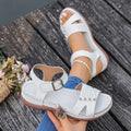 Summer Women Flat Sandals Outdoor Comfortable Ladies Shoes Plus Size Comfortable Women Shoes Lightweight Wedge Sandals Ladies Zpaxo WHITE 36