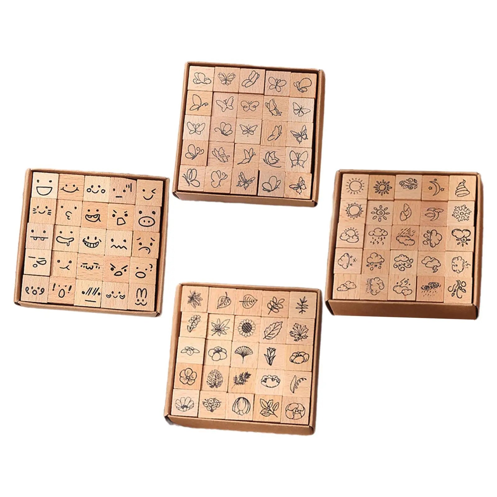 25x Wood Rubber Stamp Storage Case Stamper DIY Stamps Zpaxo