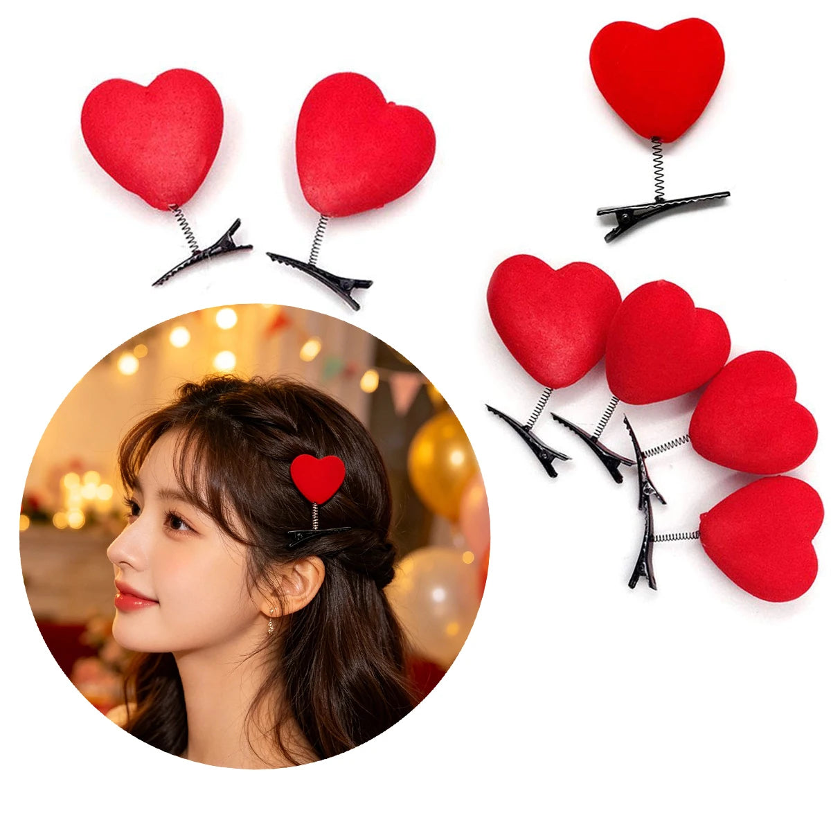 Heart Hair Clips – Dainty Metal Barrettes | Coquette Y2K Style
