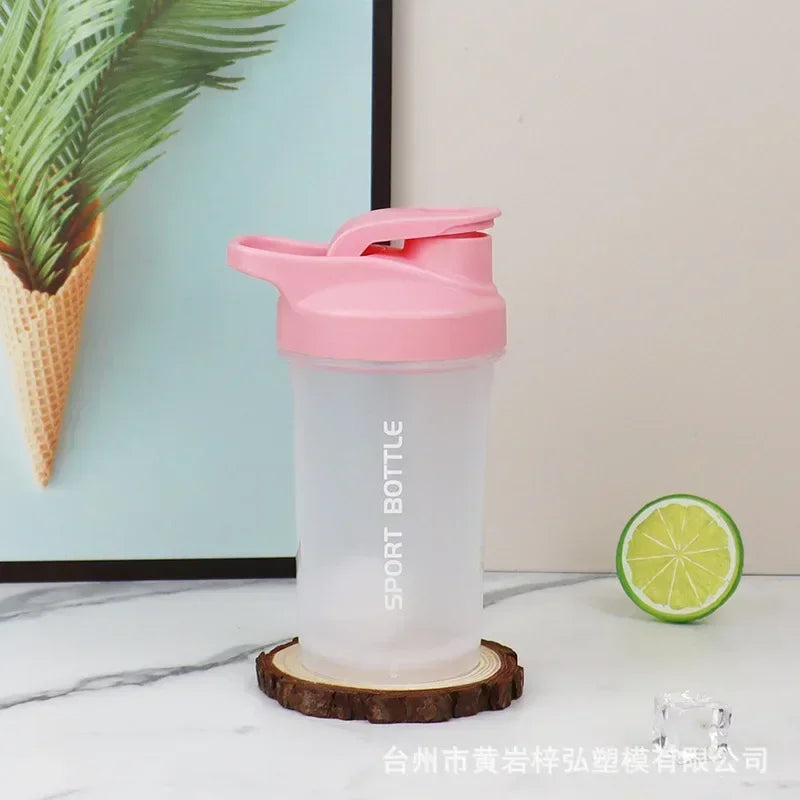 300ml Portable Outdoor Protein Powder Shaker Bottle Leak Proof Water Bottle for Gym Fitness Training Sport Mixing Cup with Scale Zpaxo Pink