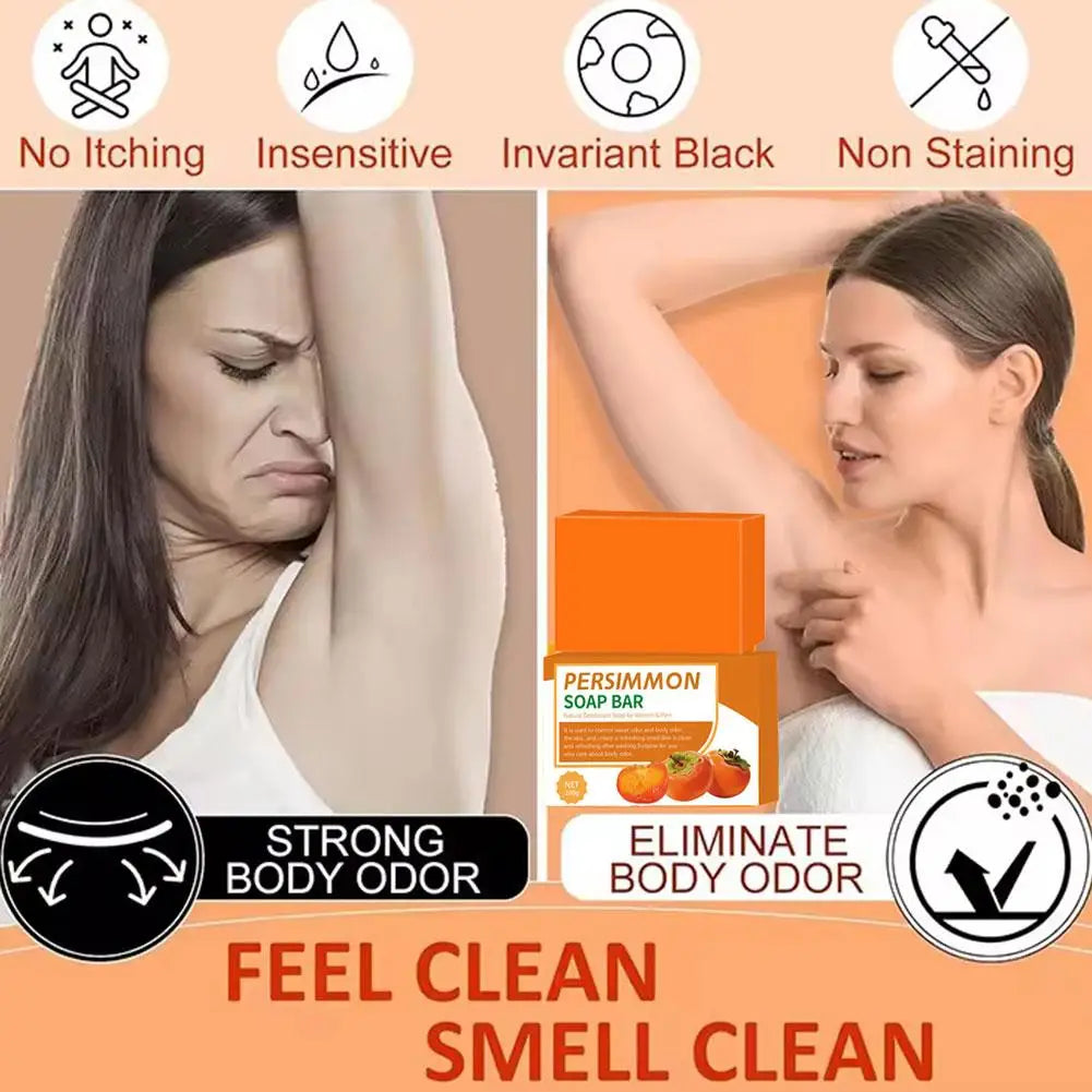 Hand Made persimmon soap bar Body Cleaning Lightening Dark Underarm Leg Body Cleansers Brightening Face Soap Tender Skin Care Zpaxo