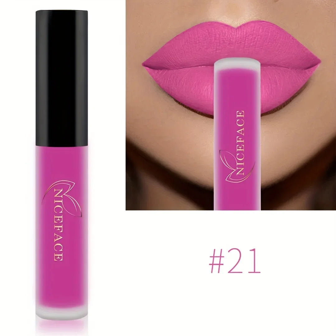 20 Colors Optional, High Pigmented Matte Velvet Lip Glaze - Long-Lasting, Smudge-Proof, Non-Moisturizing Liquid Lipstick 1pc Zpaxo 21
