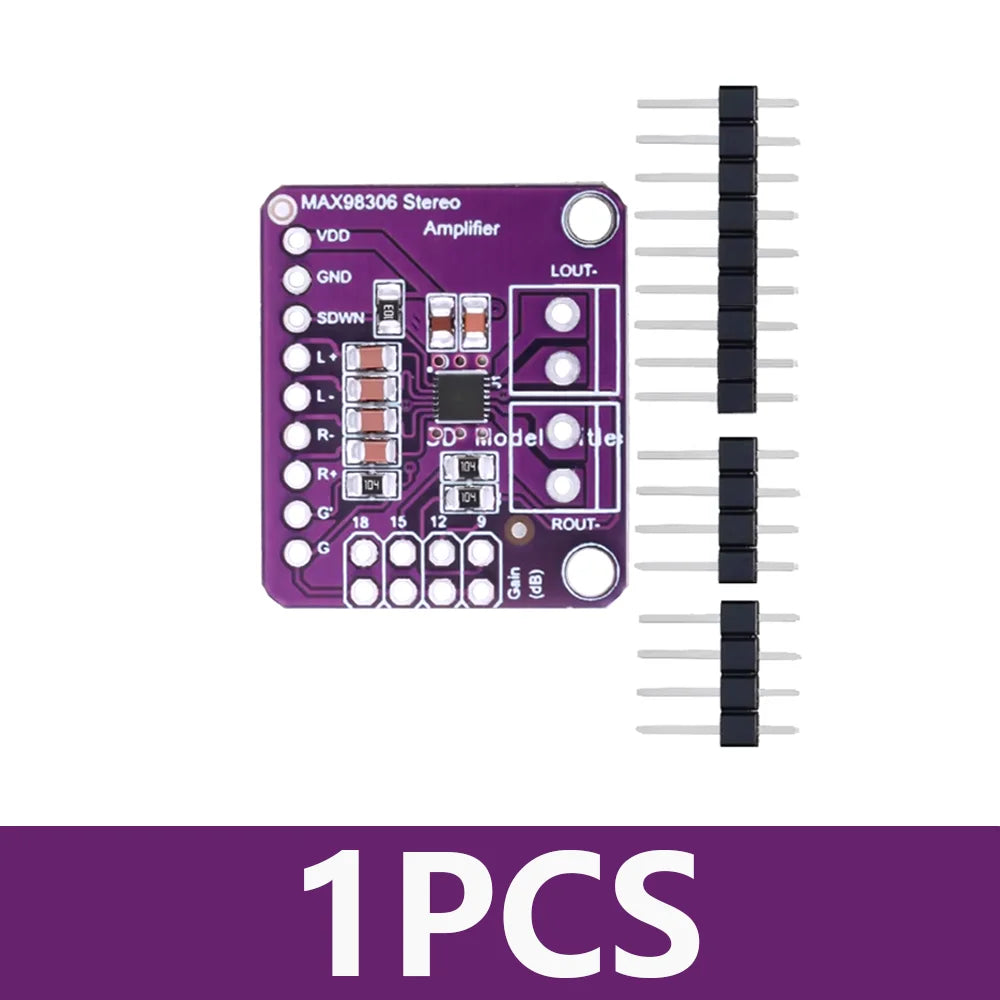 1~10PCS EGBO CJMCU-98306 MAX98306 3.3V~5.5V Stereo Class D Amplifier Class AB Audio 3.7W Gain setting 6DB 9DB 12DB 15DB 18DB Zpaxo MAX98306-1PCS