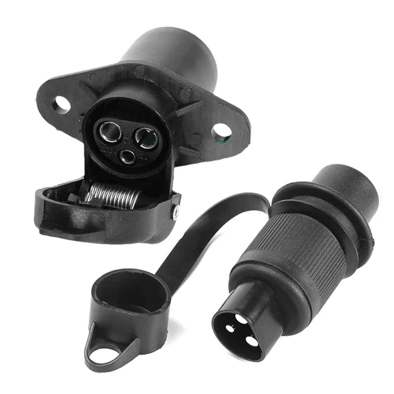 3-Pin Trailer Socket Connector 12V – DIN Round Plug for Caravan
