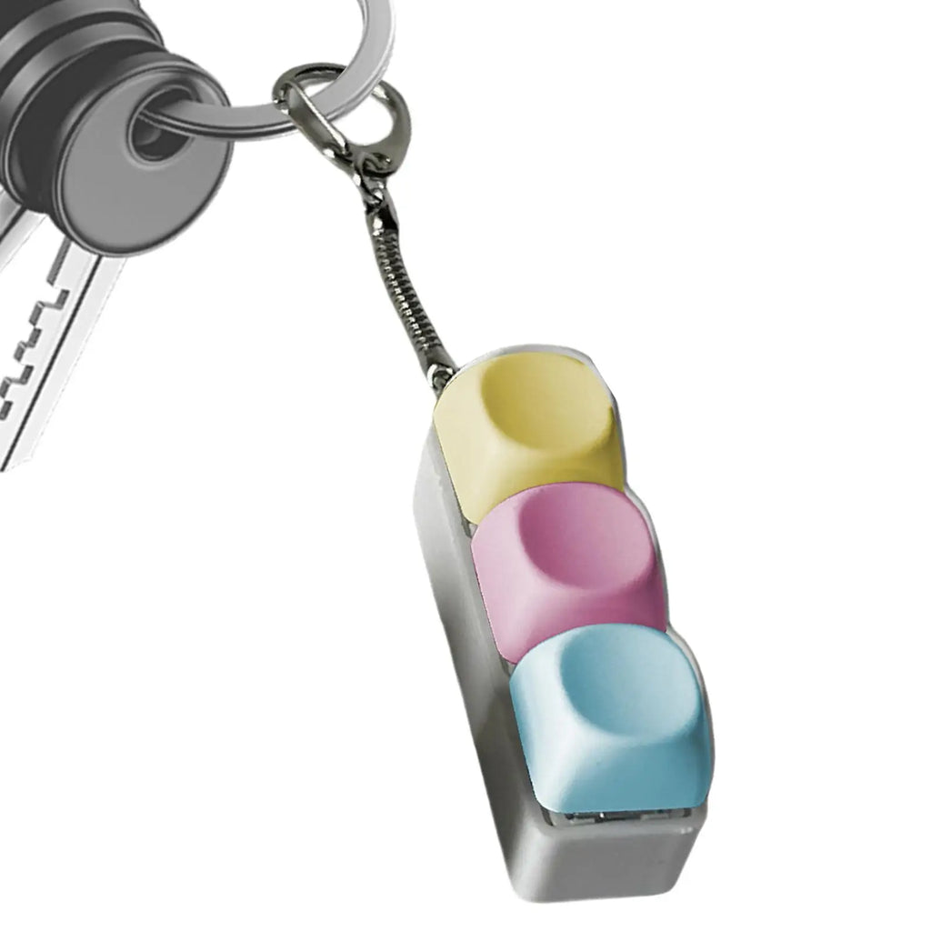 Keyboard Clicker Fidget Toy Keyring Portable Keychain Wallet Pendant Zpaxo