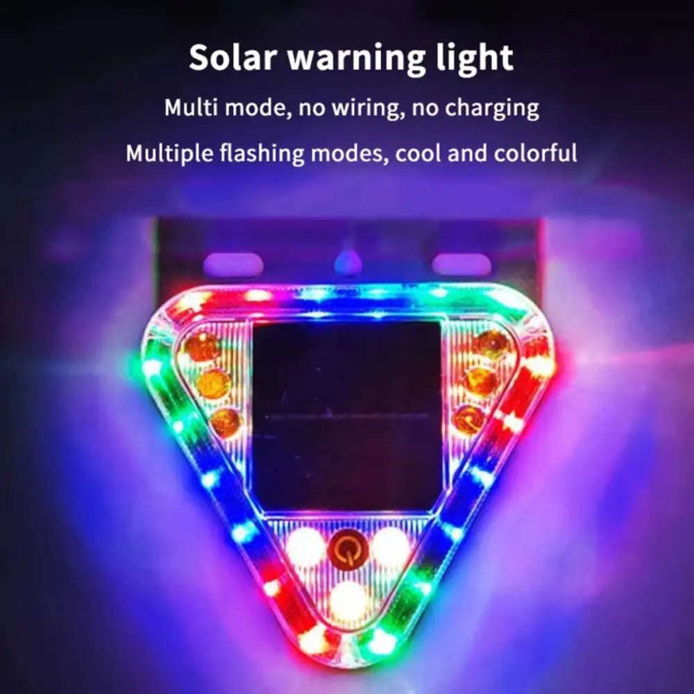 Multicolor LED LED Solar Warning Light Magnetic Base Waterproof RGB Flashing Tail Light Anti Rear End Touch Switch Zpaxo