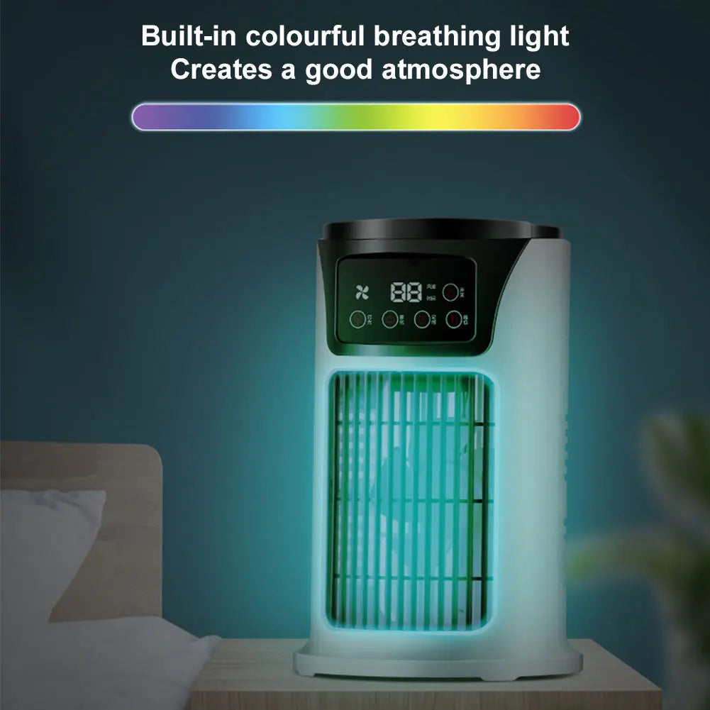 Multifunctional Portable Air Cooler Cold Air-cooled Fan Small Humidification Air Conditioner Natural Fan for Home Office Desktop Zpaxo