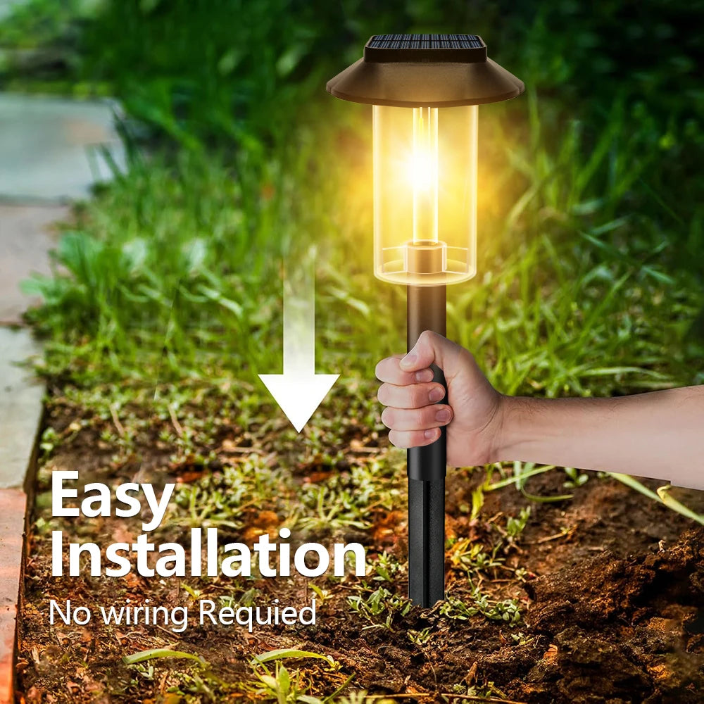 1-4PCS Bright Solar Pathway Lights Outdoor Auto On/Off Solar Powered Landscape Light Tungsten Garden Yard Lawn Walkway ﻿ Zpaxo