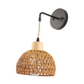 Rattan Wall Sconce Boho Indoor Handmade Shade Hand Woven Wall Light Wall Mountedlamp for Kitchen Bedroom Reading Entry Bathroom Zpaxo Default Title