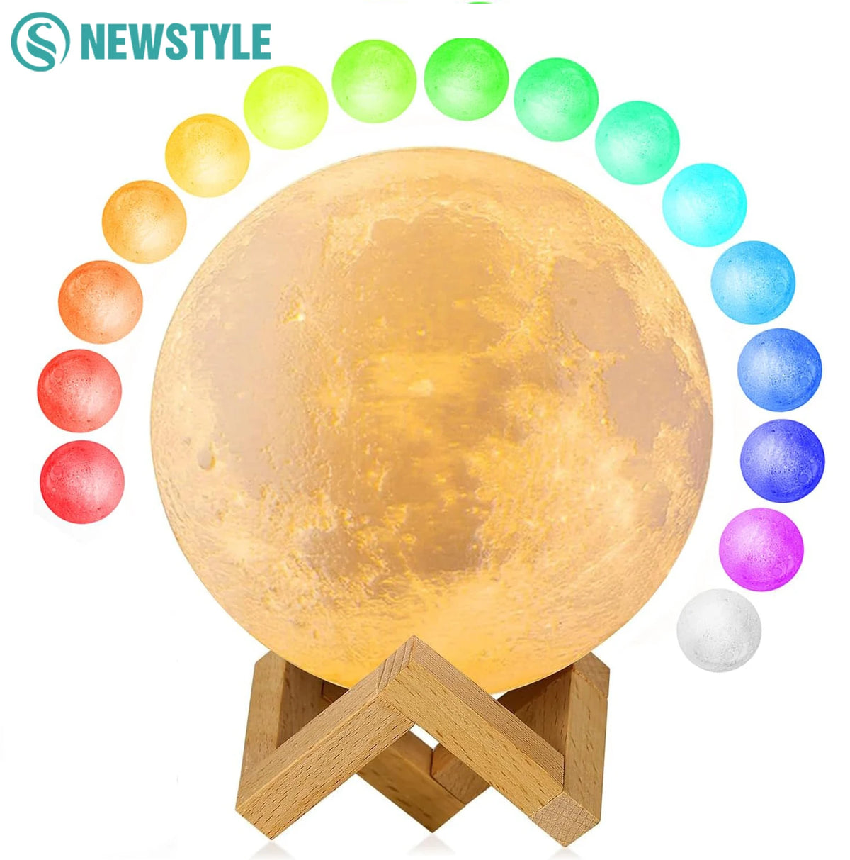 16 Colors RGB 3D Moon Night For Kids Bedroom Glowing Moon Lamp With Multi Color LED Touch Control Beside Decoration Lamp Zpaxo