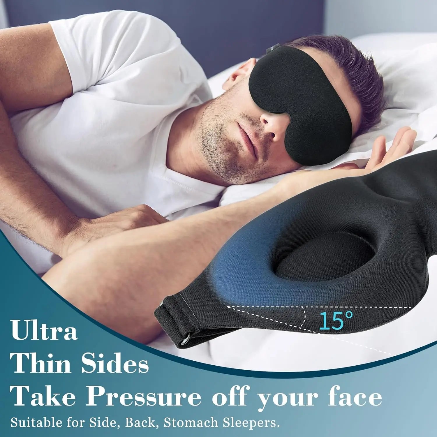 3D Contoured Sleep Mask & Earplugs – Light Blocking Travel Set